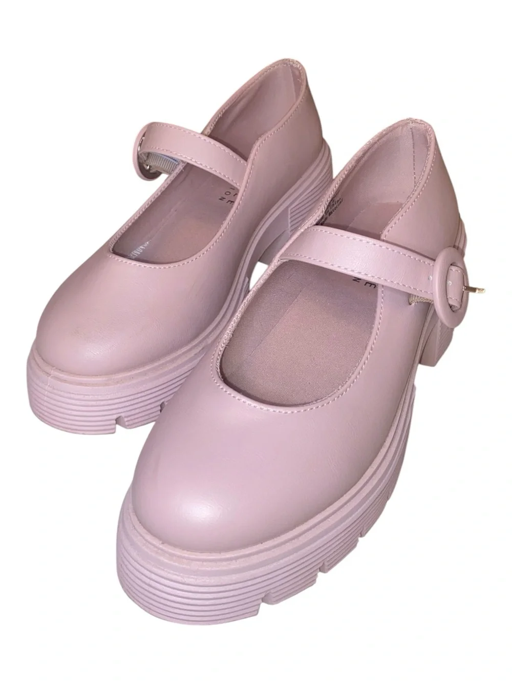 JOURNEE COLLECTION “Zarynn” Treaded Outsole Platform Mary Jane Baby Pink Size 8 - Picture 3 of 5